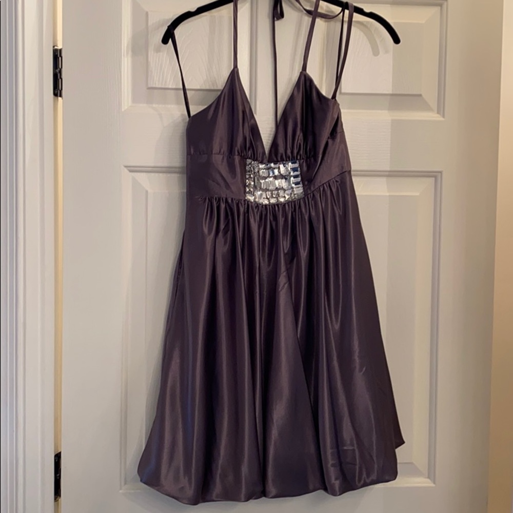 Cache grey silky Fabre above knee dress